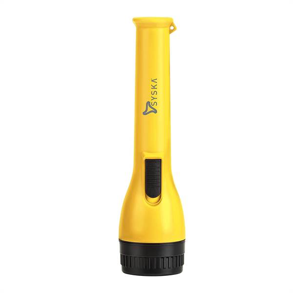 SYSKA SSK-T103AA LED Torch , Strong ABS Material Body, Zinc Carbon Batteries (Yellow)